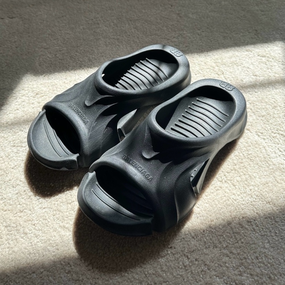 Balenciaga Black Slide Sandals